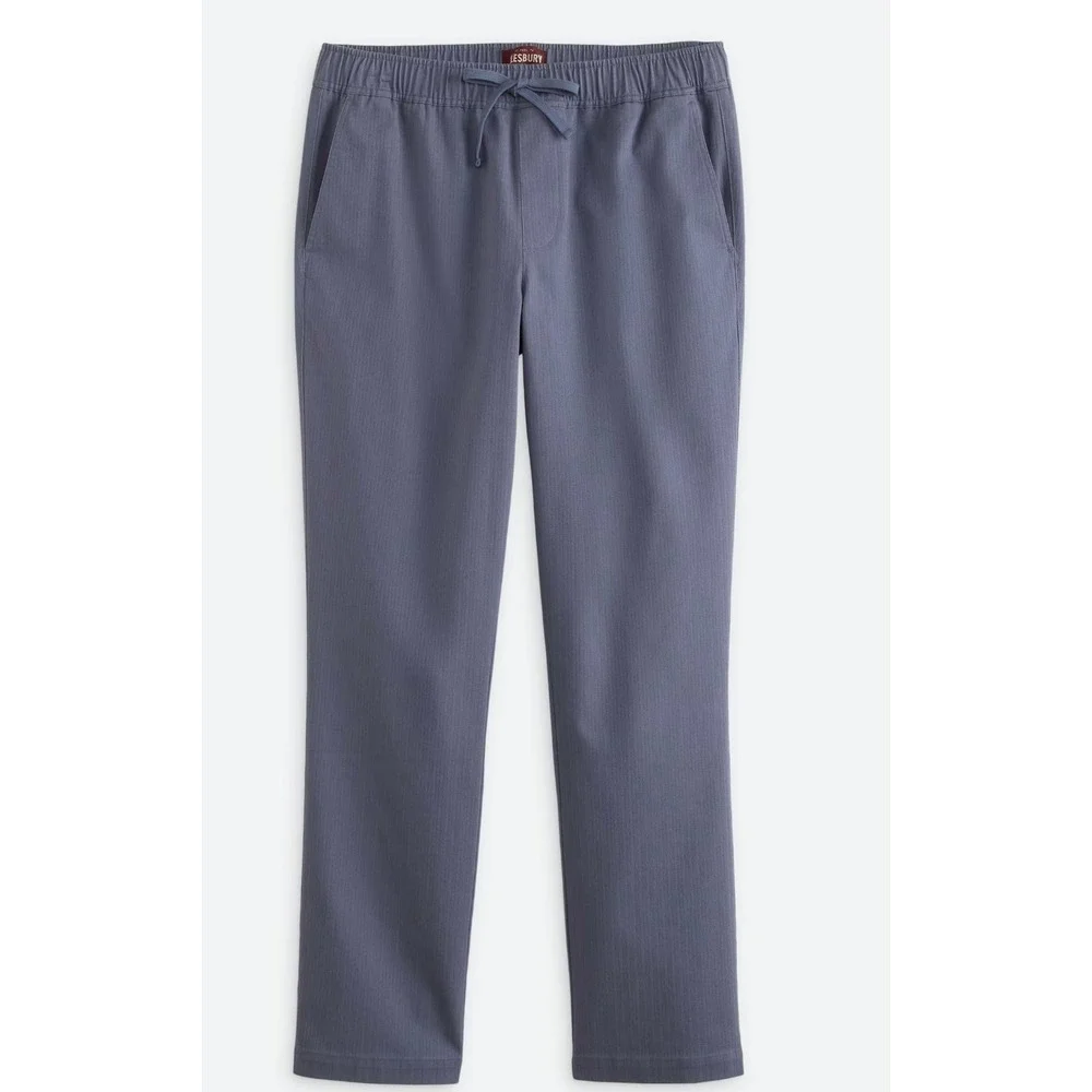 Alesbury Mens Herringbone‎ E-Waist Pull On Pants Blue XXL-34 Straight Leg NWT